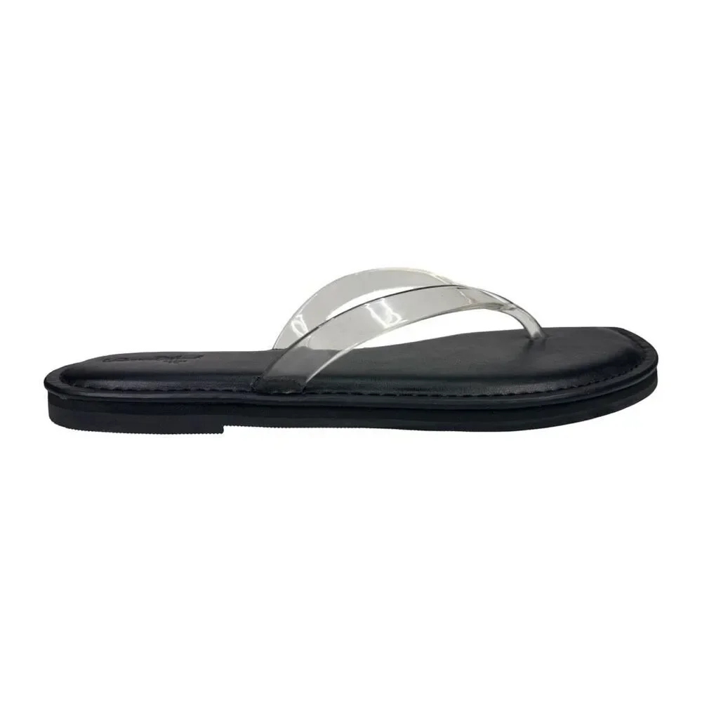 Universal Thread Keilani Flip Flop Thong Sandals - Size 8 - Black / Clear
